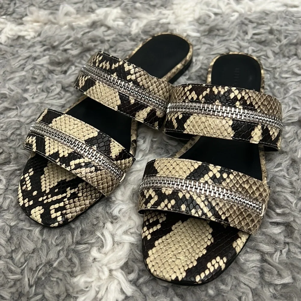 Rebecca Minkoff Marciann Genuine Leather Sandals Snakeskin Slip-on Style Size 6